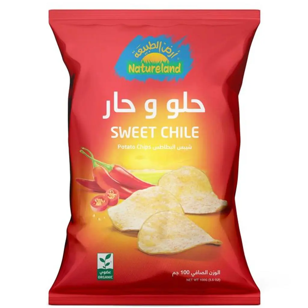 شيبس البطاطس-حلو و حار عضوي